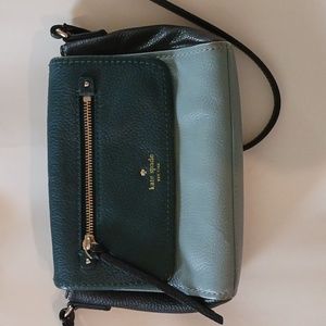 Kate Spade crossbody small black teal blue bag
